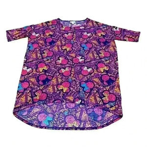 LULAROE Orange Purple Irma Minnie Mouse Disney Top